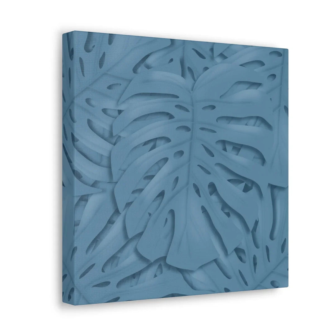 Monstera Canvas Art | Blue Monstera Print on Durable Matte Finish Canvas Art Print