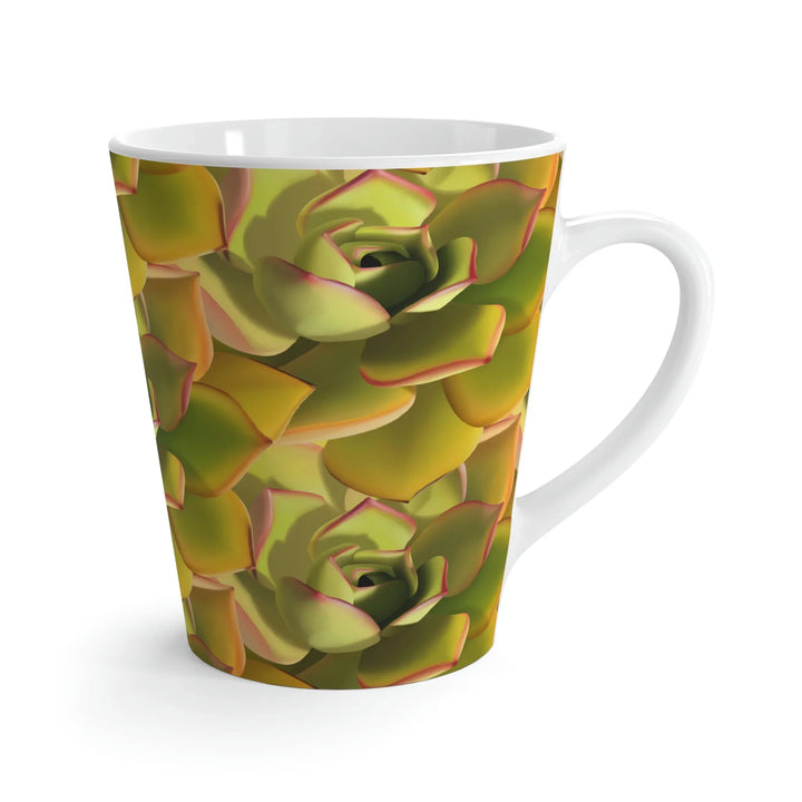 Succulent Pattern Mug – Durable Ceramic Coffee Cup With Easy Grip Handle