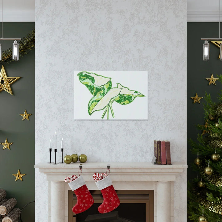 Marble Syngonium Canvas - Botanical Canvas Art Print | Durable Cotton Matte Finish - Laura Christine Photography & Design