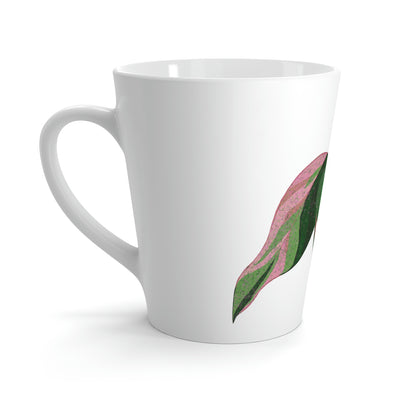 Taza de café con leche Pink Princess Philodendron, 12 oz