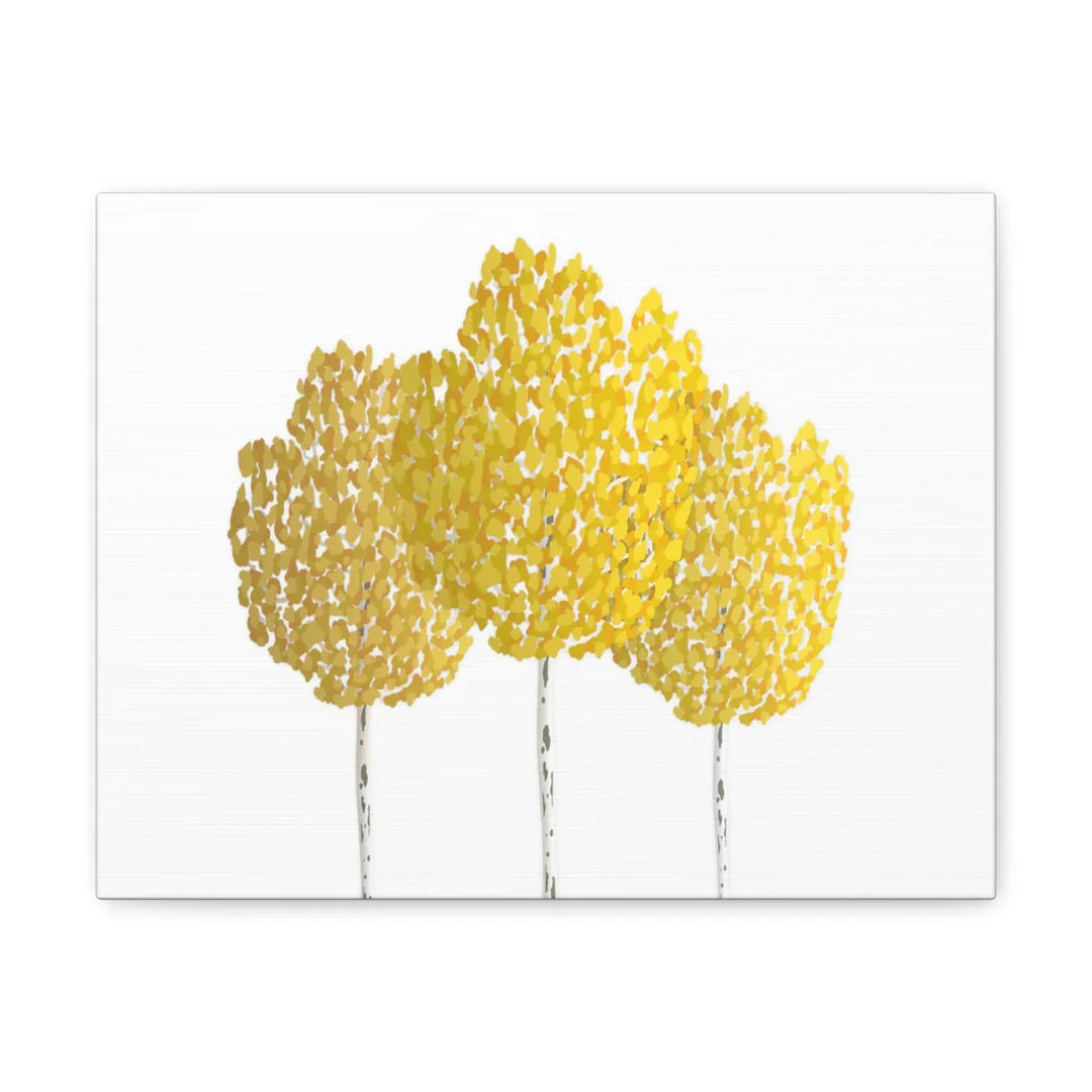 Fall Aspen Canvas - Stretched Cotton Canvas Art Print With Yellow Fall Foliage