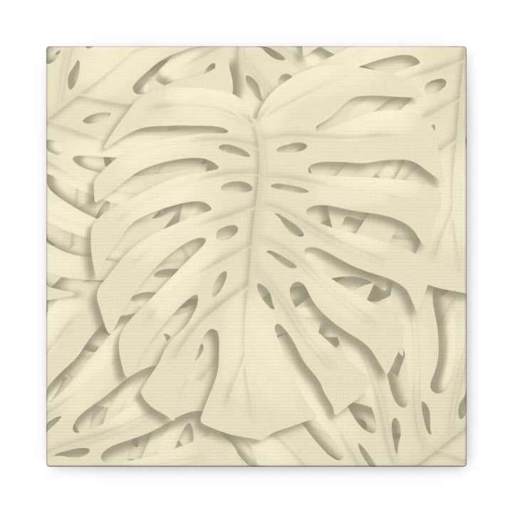 Monstera Canvas Print – Durable Cotton Stretched Canvas Art Print | Beige Botanical Wall Decor