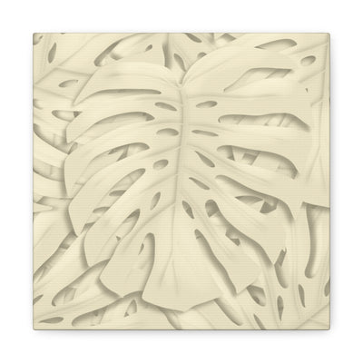 Soft Beige Monstera Canvas