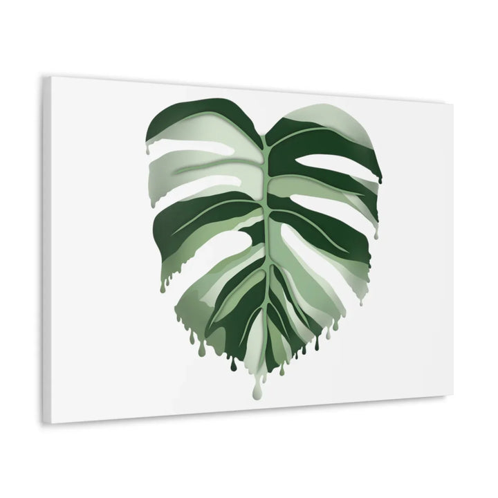 Melting Monstera Albo Canvas | Large Botanical Canvas Art Print With Matte Finish - Laura Christine Photography & Design