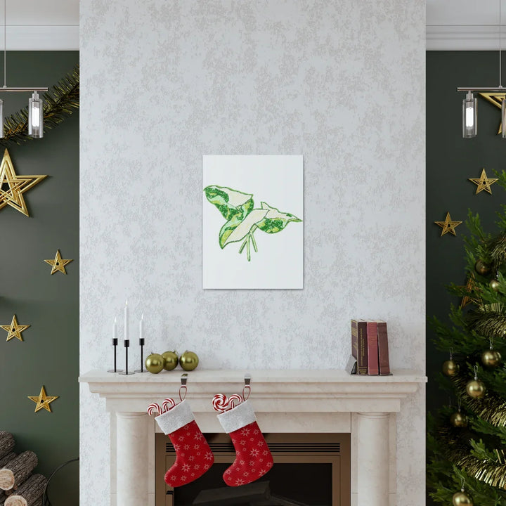 Marble Syngonium Canvas - Botanical Canvas Art Print | Durable Cotton Matte Finish - Laura Christine Photography & Design