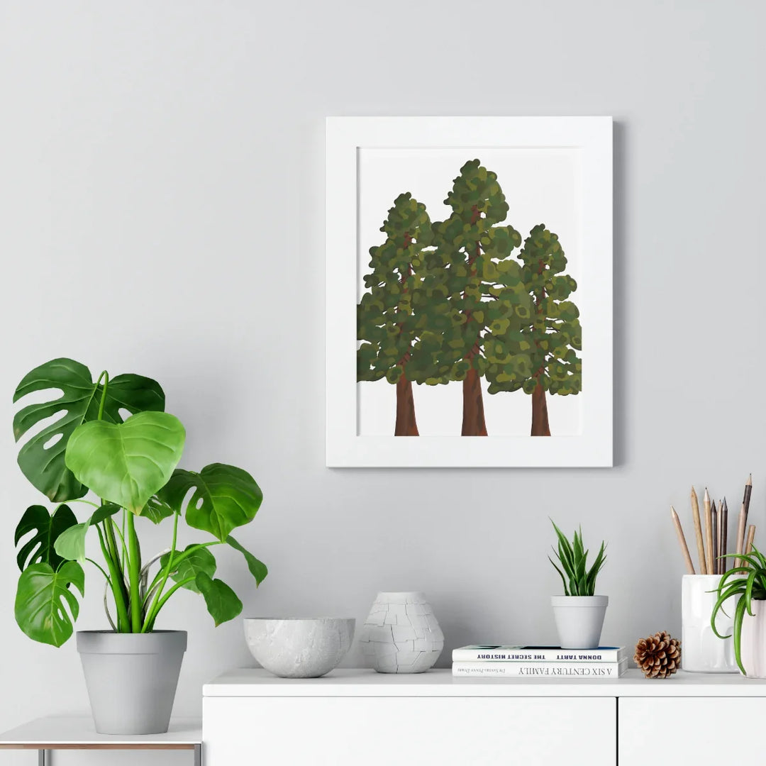 Coastal Redwoods Print - Framed Wall Art With Black Walnut Frame & Matte Finish