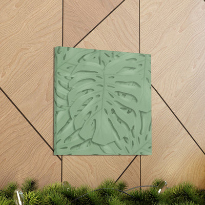 Deep Sage Monstera Canvas