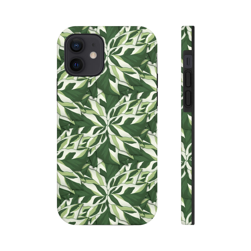 Calathea White Fusion Phone Case, Phone Case, Printify, Accessories, Android, Calathea, Gift, Glossy, House Plant, Illustration, Indoor Plant, Iphone, iPhone Cases, Matte, Mobile, Phone accessory, Phone Case, Phone Cases, Plant, Prayer Plant, Protective Case, Samsung Cases, White Fusion, Laura Christine Photography & Design, laurachristinedesign.com