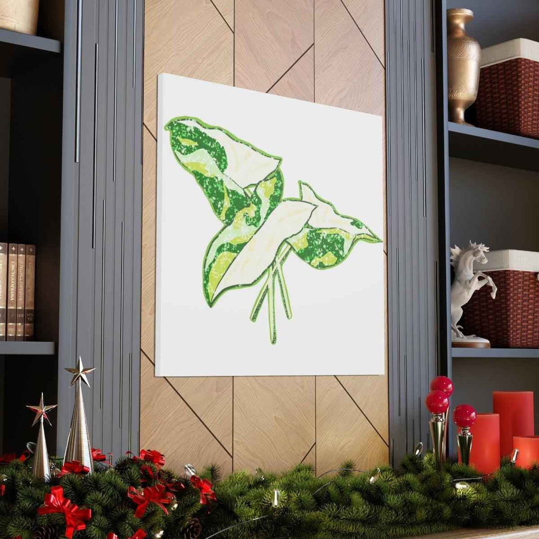 Marble Syngonium Canvas - Botanical Canvas Art Print | Durable Cotton Matte Finish