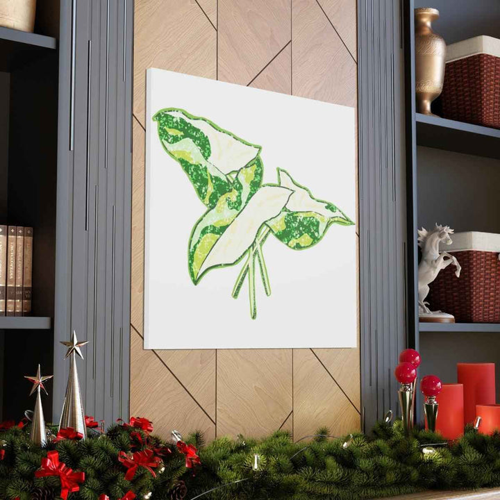 Marble Syngonium Canvas - Botanical Canvas Art Print | Durable Cotton Matte Finish