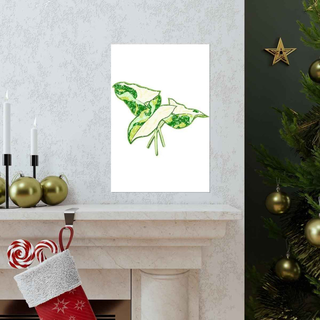 Marble Syngonium Print – Botanical Wall Art on Museum Grade Paper | Matte Finish Unframed