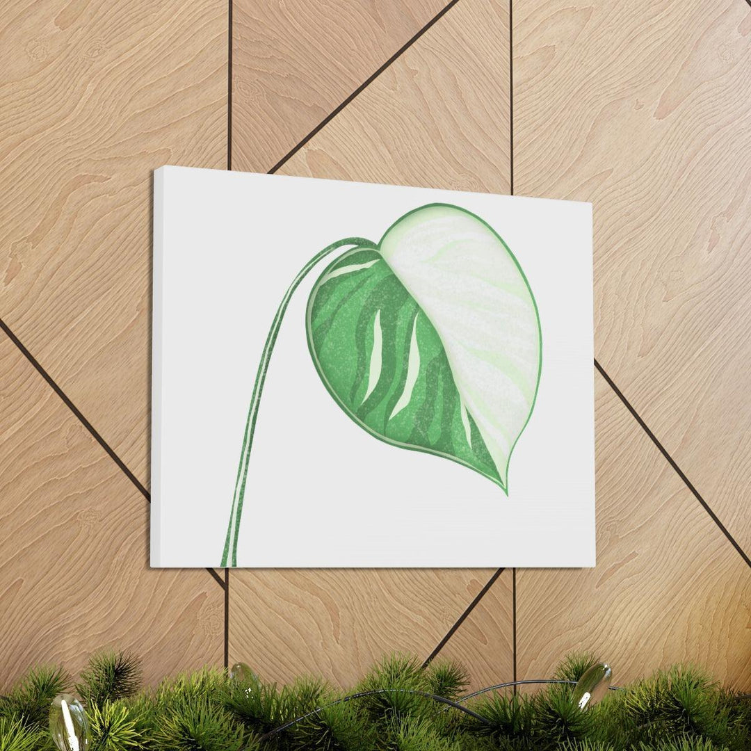 Monstera Albo Canvas | Large Tropical Leaf Artwork - Matte Finish Canvas Art Print - Laura Christine Photography & Design