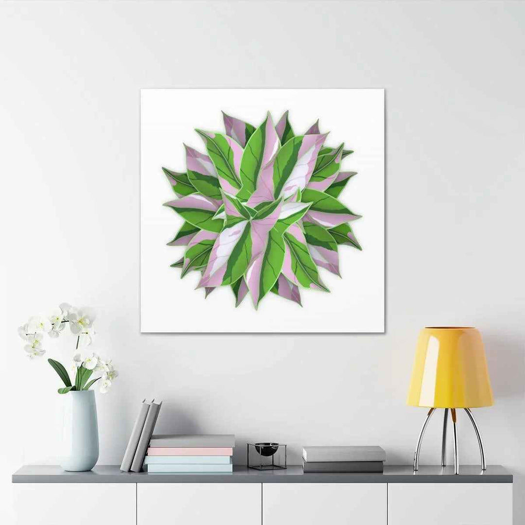 Tricolor Syngonium Canvas - Durable Canvas Art Print With Matte Finish & Botanical Design