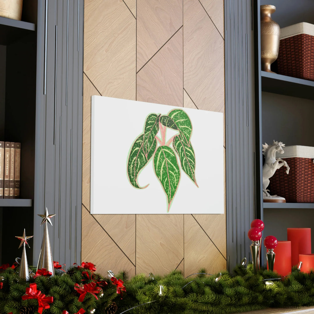 Aglaonema Plant Canvas | Sparkling Plant Artwork - Colorfast Canvas Art Print Decor