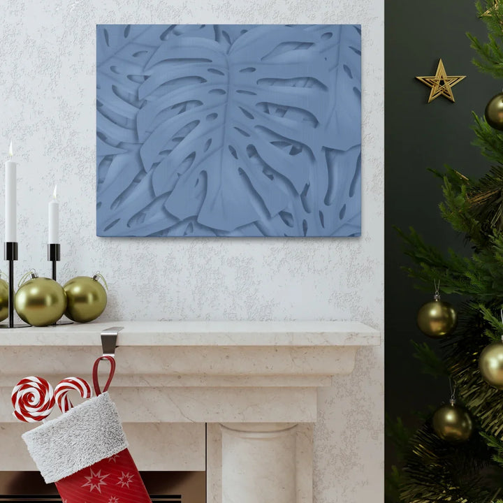 Monstera Canvas Art – Blue Monstera Print | Durable Matte Canvas Art Print
