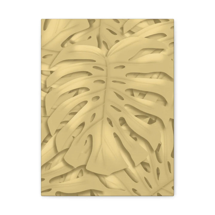 Golden Monstera Canvas - Indoor Wall Art | Durable Matte Finish Canvas Art Print