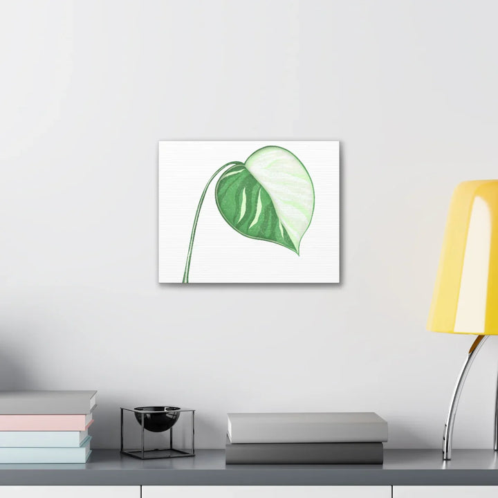 Monstera Albo Canvas | Large Tropical Leaf Artwork - Matte Finish Canvas Art Print - Laura Christine Photography & Design