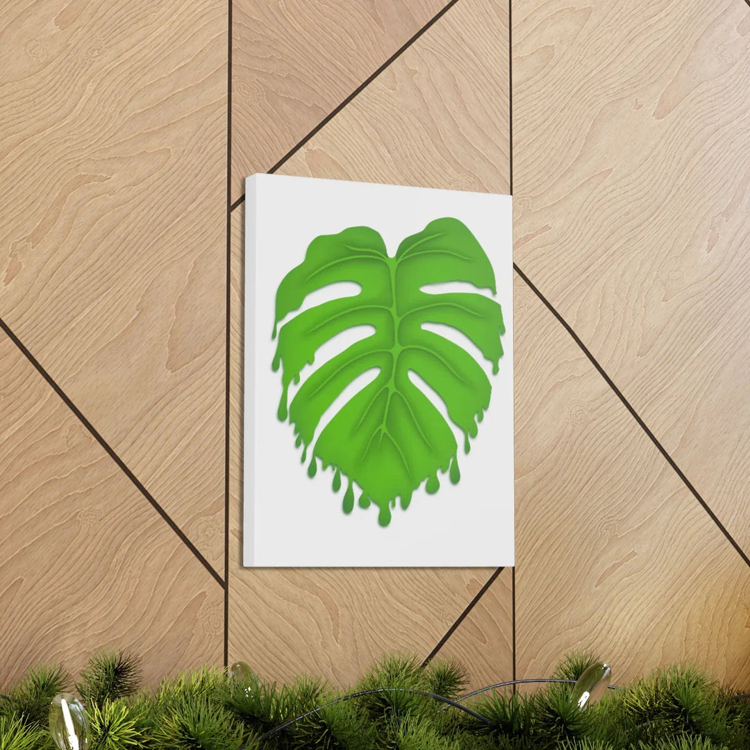 Melting Monstera Canvas | Large Botanical Canvas Art Print With Matte Finish