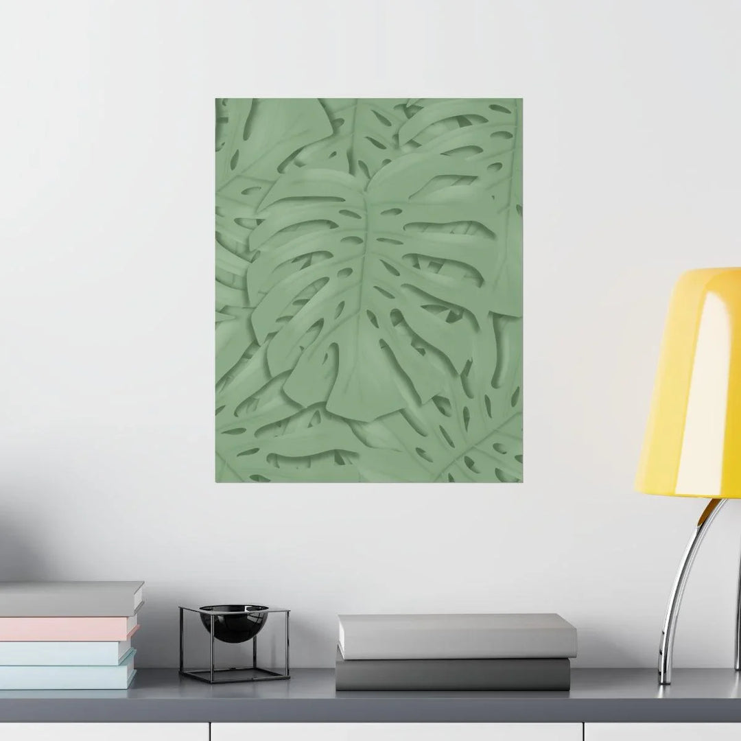 Deep Sage Monstera Pattern Print, Poster, Laura Christine Photography & Design, Back to School, Home & Living, Indoor, Matte, Paper, Posters, Valentine's Day promotion, Laura Christine Photography & Design, laurachristinedesign.com