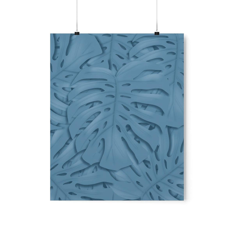 Cerulean Blue Monstera Print, Poster, Laura Christine Photography & Design, Back to School, Home & Living, Indoor, Matte, Paper, Posters, Valentine&