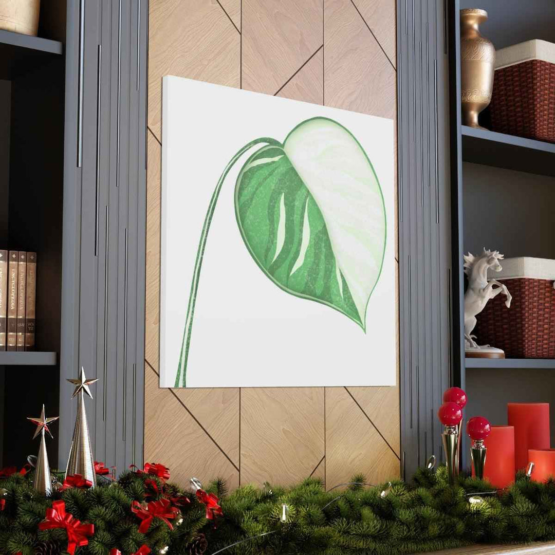 Monstera Albo Canvas | Large Tropical Leaf Artwork - Matte Finish Canvas Art Print