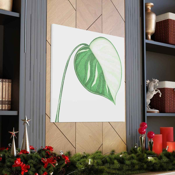 Monstera Albo Canvas | Large Tropical Leaf Artwork - Matte Finish Canvas Art Print