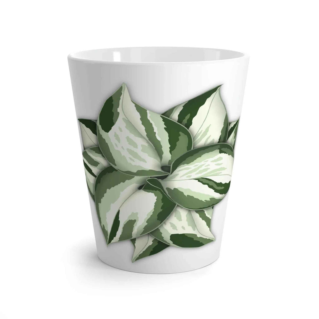 Manjula Pothos Mug – 12 Oz Ceramic Coffee Cup With Heart Shaped Leaves