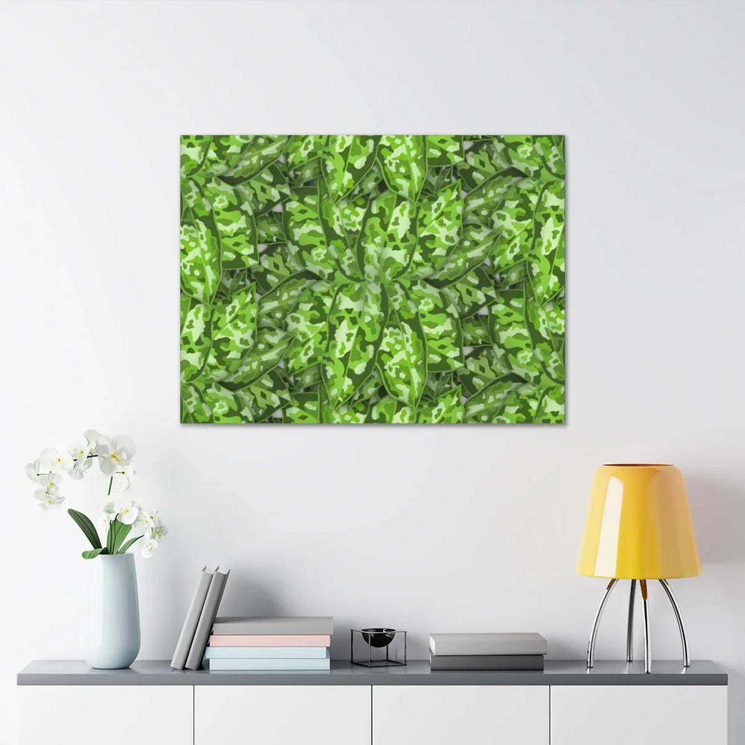 Aglaonema Pictum Canvas - Rare Camouflage Leaf Print Canvas Art Print