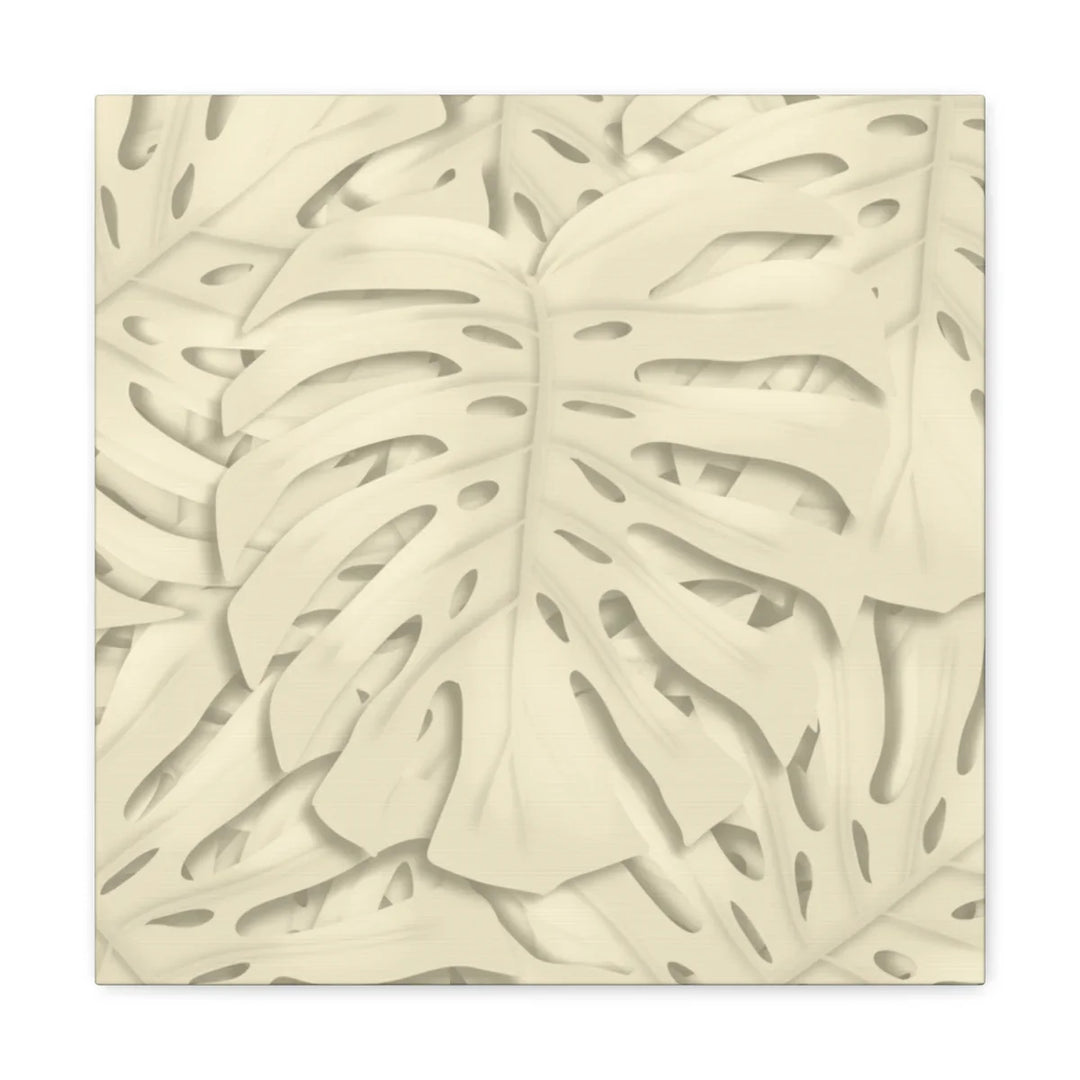 Monstera Canvas Print – Durable Cotton Stretched Canvas Art Print | Beige Botanical Wall Decor