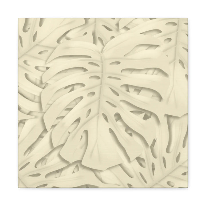 Monstera Canvas Print – Durable Cotton Stretched Canvas Art Print | Beige Botanical Wall Decor