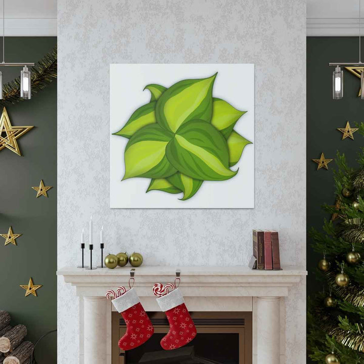 Philodendron Brasil Canvas - Botanical Canvas Art Print With Matte Finish & Durable Hanging