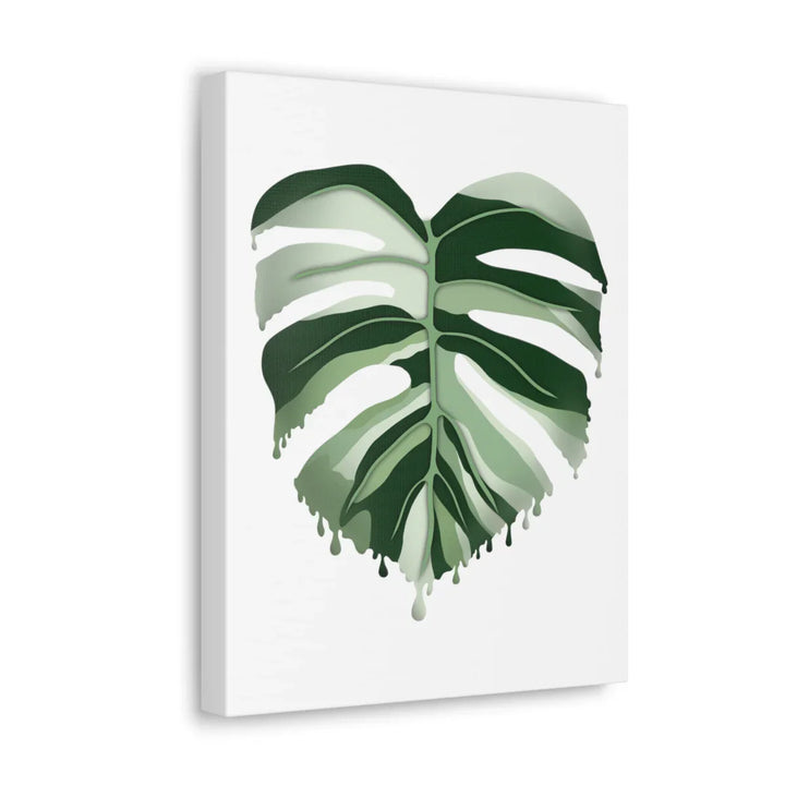 Melting Monstera Albo Canvas | Large Botanical Canvas Art Print With Matte Finish - Laura Christine Photography & Design