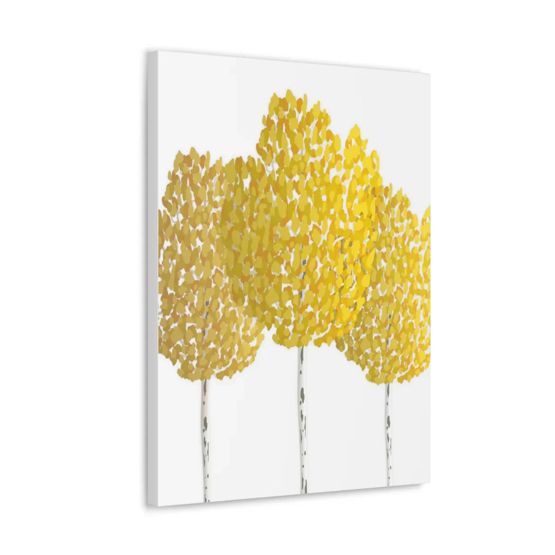 Fall Aspen Canvas - Stretched Cotton Canvas Art Print With Yellow Fall Foliage