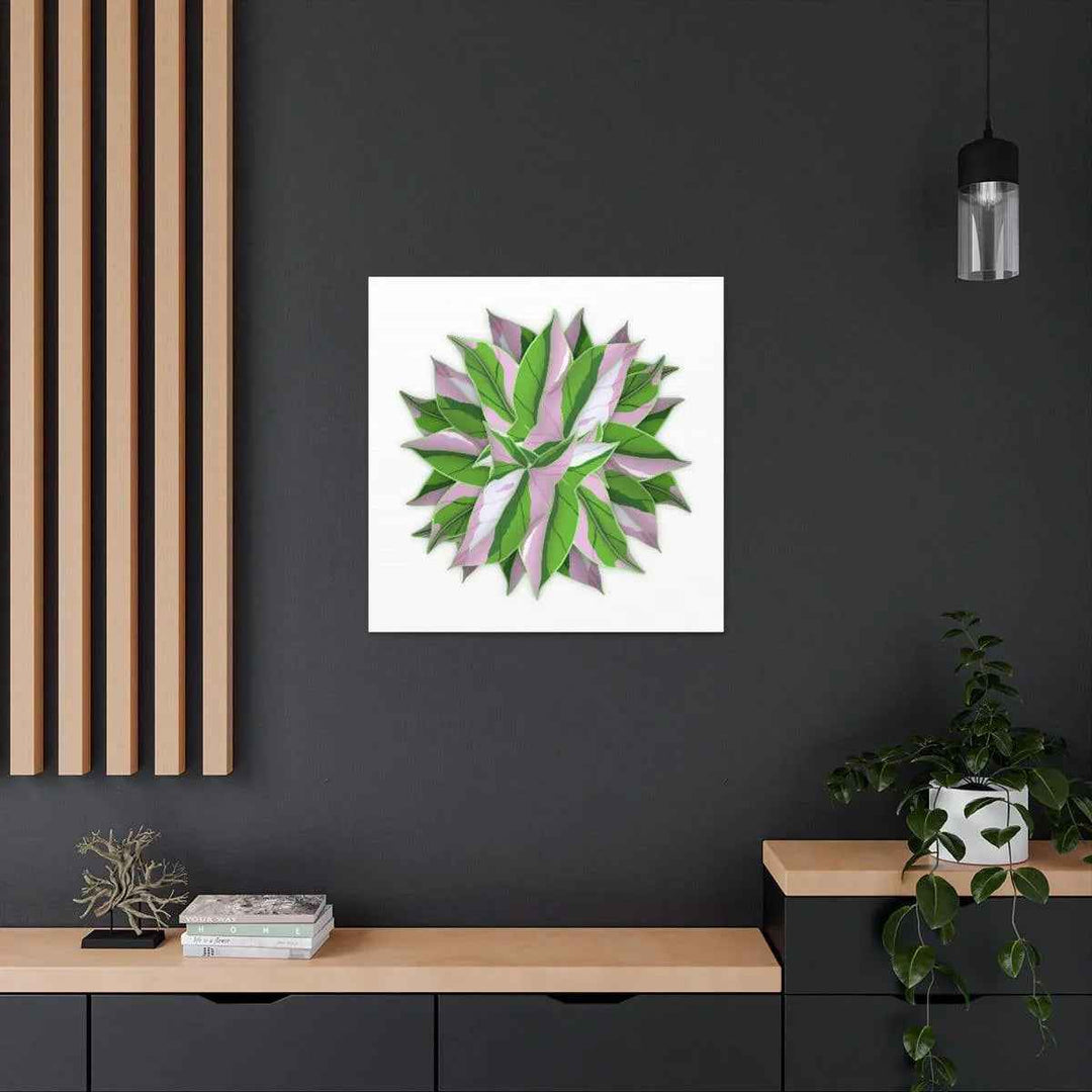 Tricolor Syngonium Canvas - Durable Canvas Art Print With Matte Finish & Botanical Design
