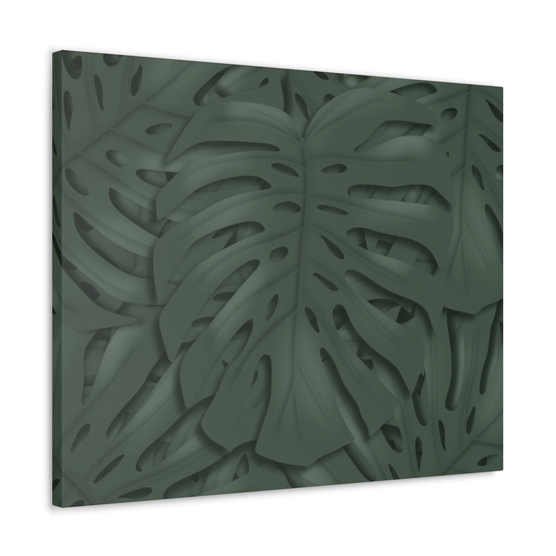 Deep Green Monstera Canvas