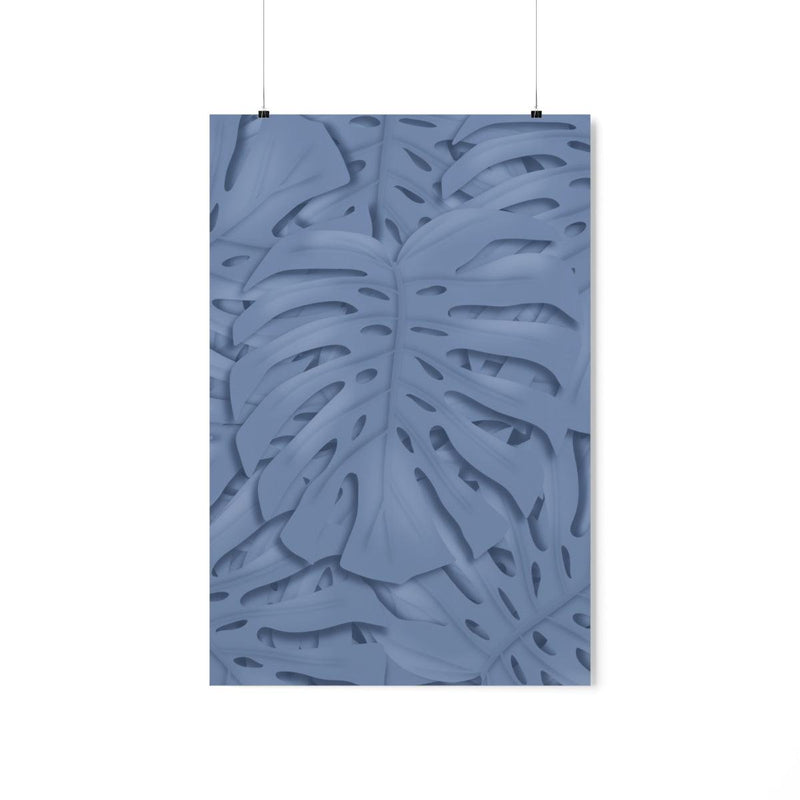 Slate Blue Monstera Print, Poster, Laura Christine Photography & Design, Back to School, Home & Living, Indoor, Matte, Paper, Posters, Valentine&