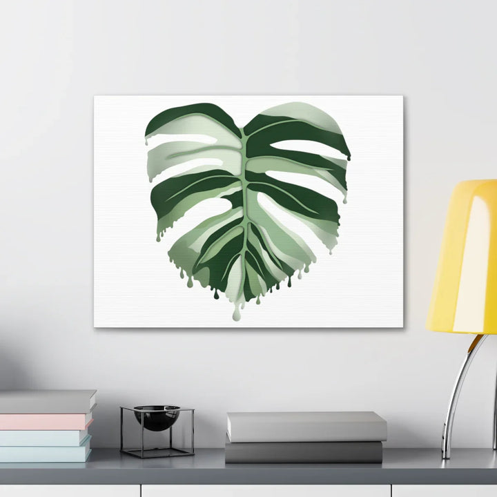 Melting Monstera Albo Canvas | Large Botanical Canvas Art Print With Matte Finish - Laura Christine Photography & Design