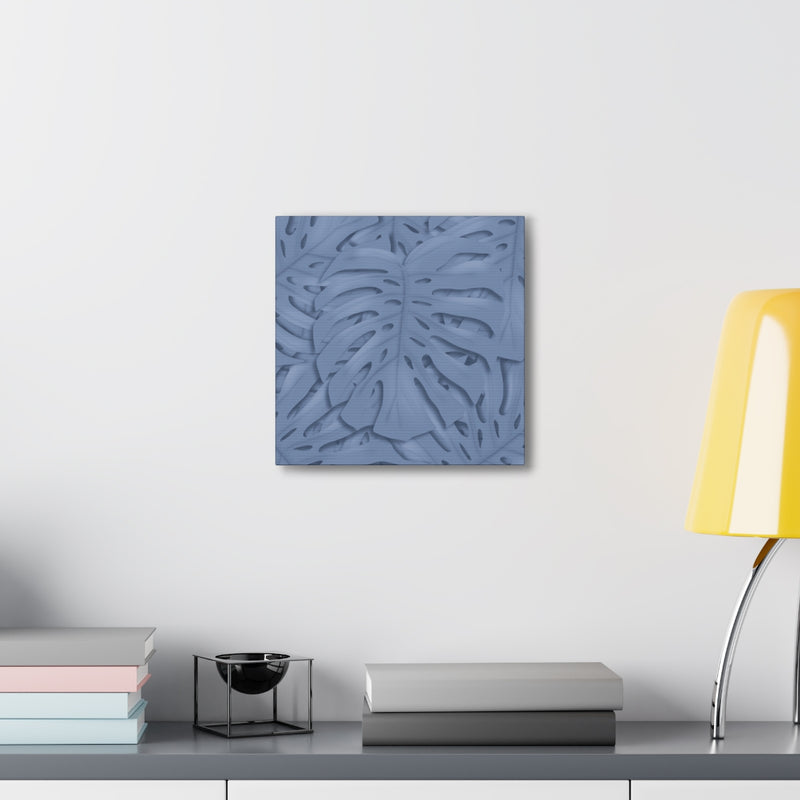 Slate Blue Monstera Canvas