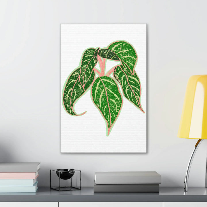 Aglaonema Plant Canvas | Sparkling Plant Artwork - Colorfast Canvas Art Print Decor