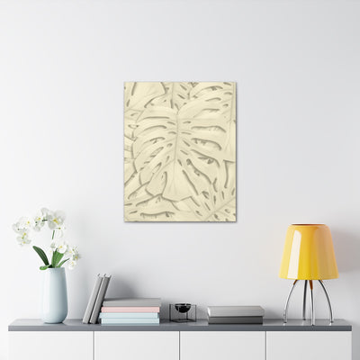 Soft Beige Monstera Canvas