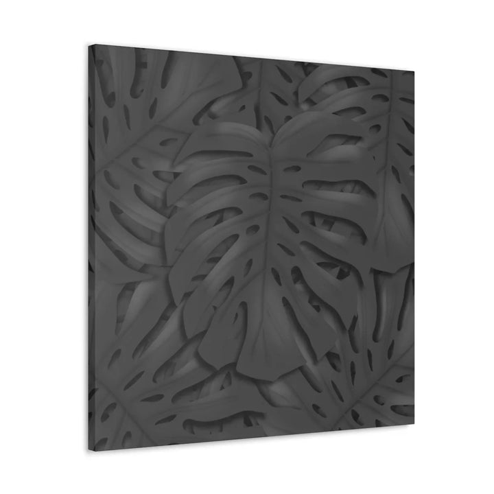 Monstera Canvas Art – Charcoal Leaf Canvas Art Print | Durable Matte Cotton Wall Decor