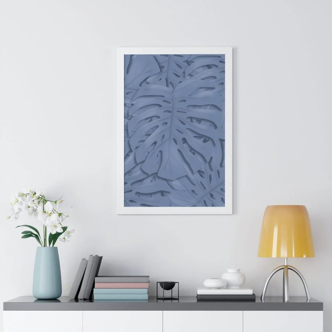 Slate Blue Monstera Framed Print, Poster, Laura Christine Photography & Design, Framed, Home & Living, Indoor, Paper, Posters, Laura Christine Photography & Design, laurachristinedesign.com