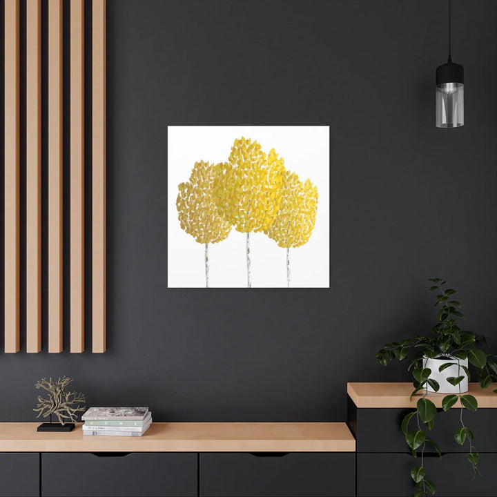 Fall Aspen Canvas - Stretched Cotton Canvas Art Print With Yellow Fall Foliage