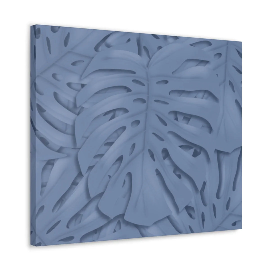 Monstera Canvas Art – Blue Monstera Print | Durable Matte Canvas Art Print