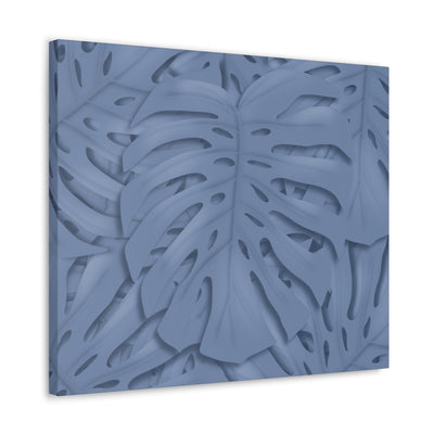 Slate Blue Monstera Canvas