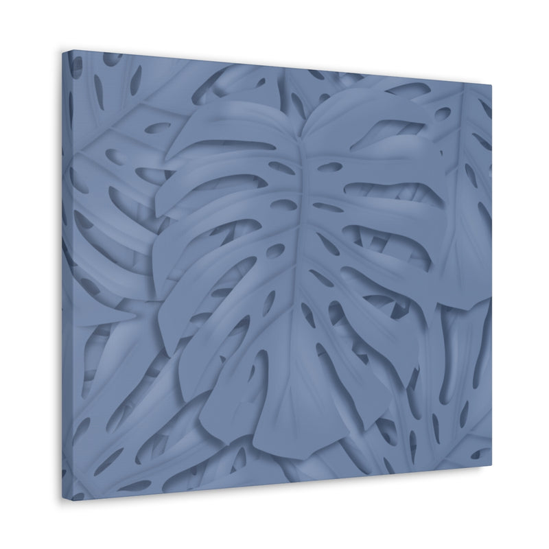 Slate Blue Monstera Canvas