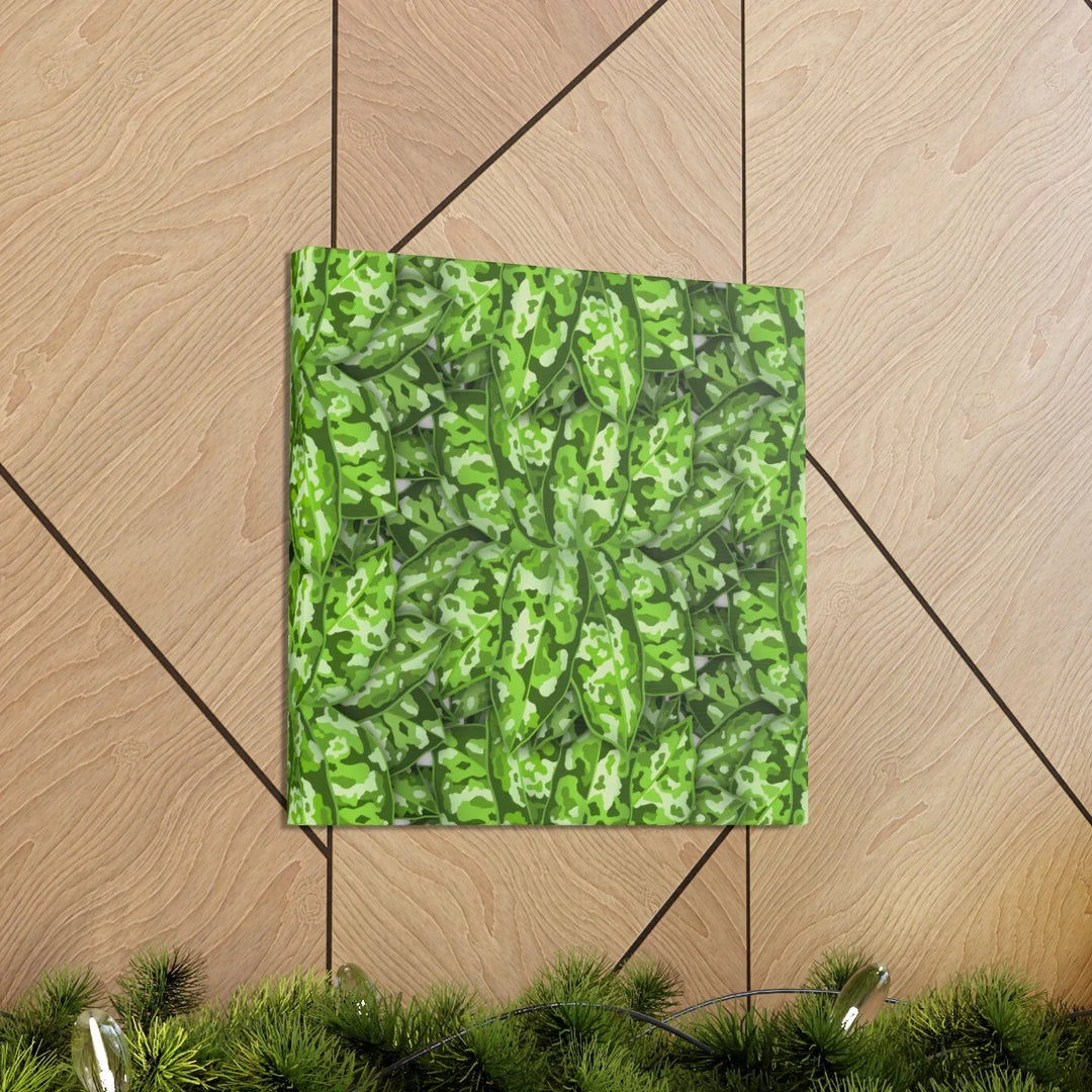 Aglaonema Pictum Canvas - Rare Camouflage Leaf Print Canvas Art Print