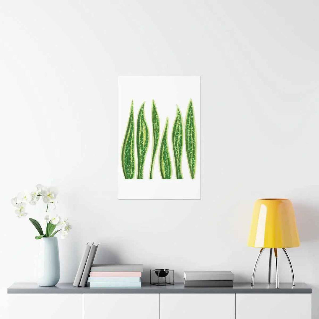 Snake Plant Print – Large Botanical Wall Art Poster | Matte Finish | Unframed