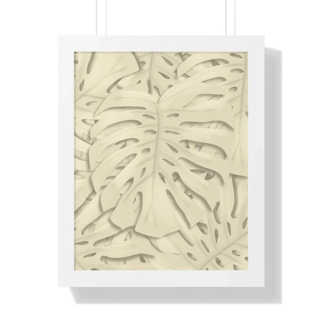 Soft Beige Monstera Framed Print, Poster, Laura Christine Photography & Design, Framed, Home & Living, Indoor, Paper, Posters, Laura Christine Photography & Design, laurachristinedesign.com