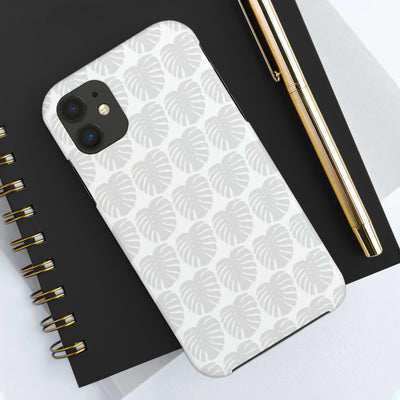 Light Gray Monstera Phone Case, Phone Case, Printify, Accessories, Glossy, iPhone Cases, Matte, Phone accessory, Phone Cases, Samsung Cases, Laura Christine Photography & Design, laurachristinedesign.com